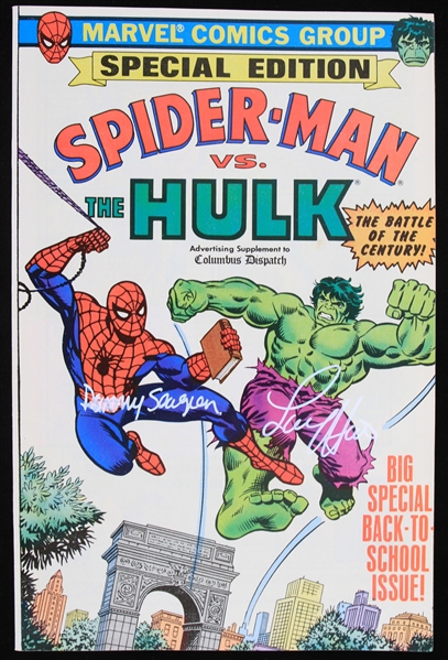 2020s Danny Seagren Lou Ferrigno Signed Spiderman vs The Hulk Marvel Comic Book (JSA)