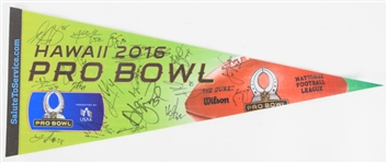 2016 Pro Bowl Multi Signed 29" Full Size Pennant w/ 18 Signatures Including Travis Kelce, Khalil Mack, Darren Sproles & More (JSA)