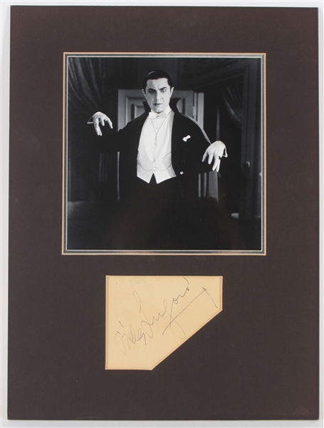 Lot Detail - 1930's Bela Lugosi Dracula 12" x 16" Matted Display w ...