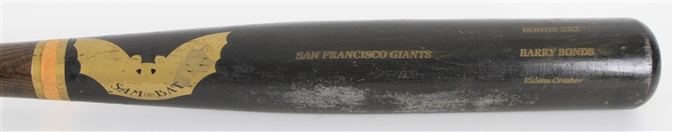 2001 Barry Bonds San Francisco Giants SamBat Professional Model Bat (MEARS A8 & PSA GU 8) Used by Benito Santiago