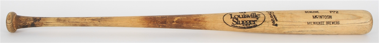1991-93 Tim McIntosh Milwaukee Brewers Louisville Slugger Professional Model Game Used Bat (MEARS LOA)