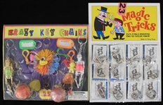 1960s Krazy Key Chains & Magic Tricks MOC Vending Machine Premiums - Lot of 2