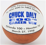 1998 Chuck Daly Orlando Magic 600th Career Win Game Used ONBA Stern Basketball (MEARS LOA/Daly LOA)