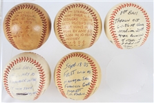 1978-87 Roger Craig Padres/Giants Game Used ONL Baseballs - Lot of 5 (MEARS LOA)