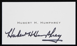 1965-69 Hubert H. Humphrey Vice President of the United States Signed Business Card (JSA)