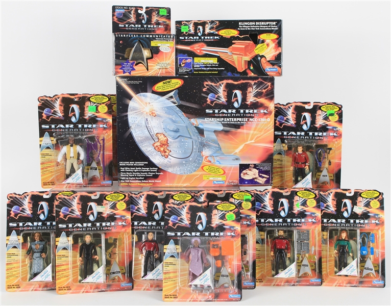 1994 Star Trek Generations Starship Enterprise & Playmates Figures (Lot of 14)