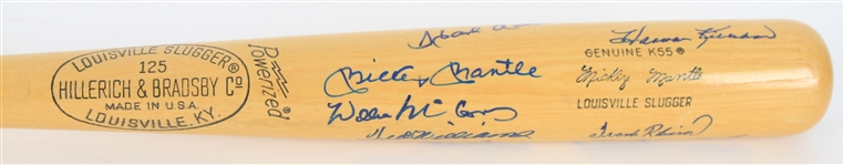 1989 500 Home Run Club Multi Signed Mickey Mantle Louisville Slugger w/ 11 Signatures Including Mantle, Willie Mays, Ted Williams, Hank Aaron & More (JSA)