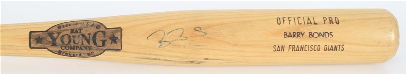 1994-2000 Barry Bonds San Francisco Giants Signed Young Bat Company Professional Model Bat (MEARS LOA & PSA/DNA)