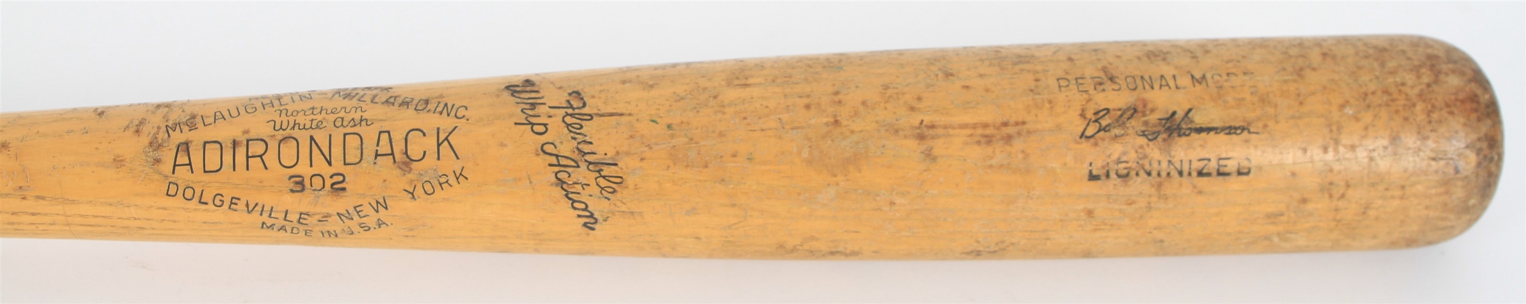 1951-57 Bobby Thomson Giants Braves Adirondack Game Used Bat (MEARS LOA)