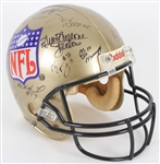 2000s Multi Signed Gold NFL Full Size Helmet w/ 25 Signatures Including Joe Greene, Eli Manning, Johnny Roland & More (JSA)
