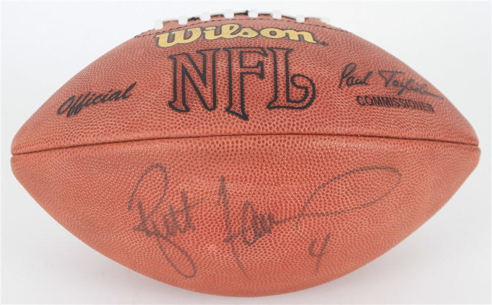 1990s-2000s Brett Favre Green Bay Packers Signed ONFL Tagliabue Football