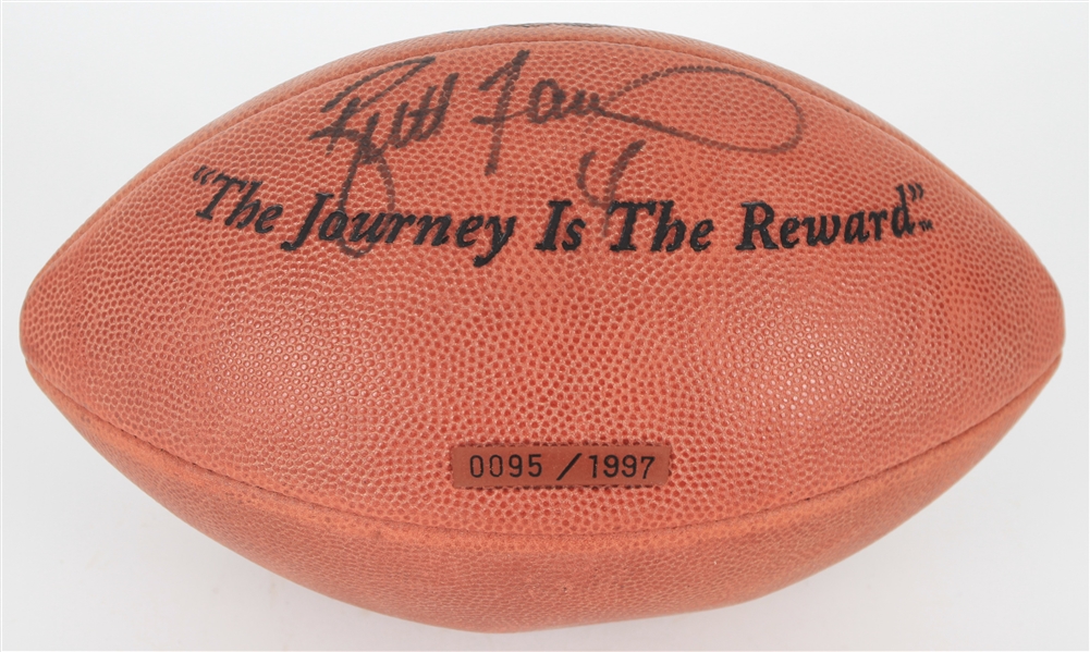 1997 Brett Favre Green Bay Packers Signed ONFL Tagliabue Super Bowl XXXI Football (0095/1997)