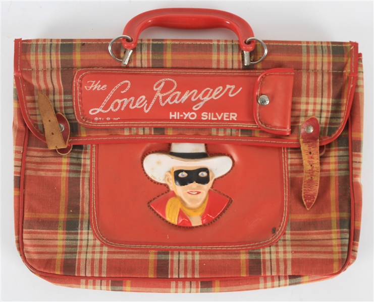 1950s The Lone Ranger Hi-Yo Silver Plaid Canvas Handbag