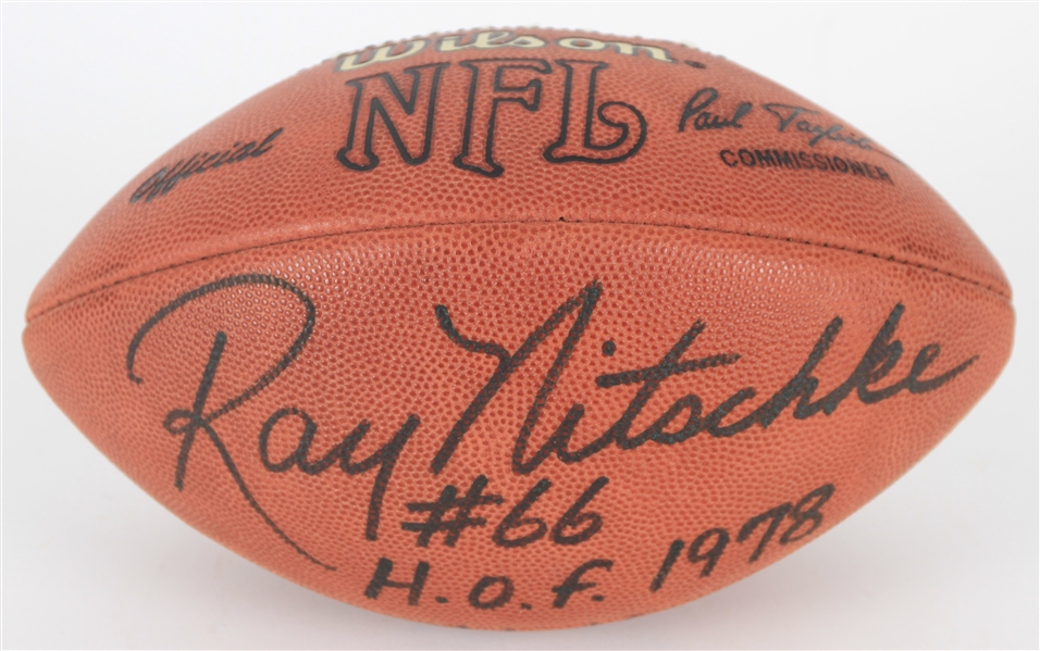 1990s Green Bay Packers Multi Signed ONFL Tagliabue Football w/ 5 Signatures Including Ray Nitschke, Brett Favre, Paul Hornung "Golden Boy" & More 