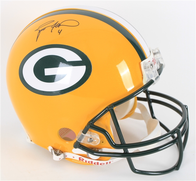 2010s Aaron Rodgers Brett Favre Green Bay Packers Signed Full Size Helmet