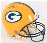 2010s Aaron Rodgers Brett Favre Green Bay Packers Signed Full Size Helmet