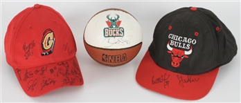 1990s-2000s Basketball Hockey Signed Items - Lot of 3 w/ Steve Kerr/Bill Wennington Signed Chicago Bulls Cap & More (JSA)