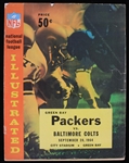 1964 Green Bay Packers Baltimore Colts City Stadium Game Program