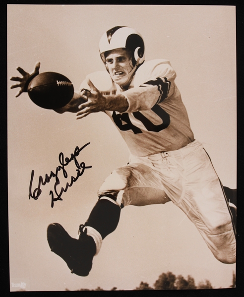 1949-1957 Elroy "Crazylegs" Hirsch (d.2004) Los Angeles Rams Autographed 8"x10" B&W Photo (JSA)