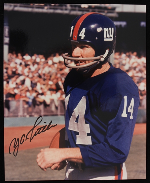 1961-1964 Y.A. Tittle (d.2017) New York Giants Autographed 8"x10" Colored Photo (JSA)