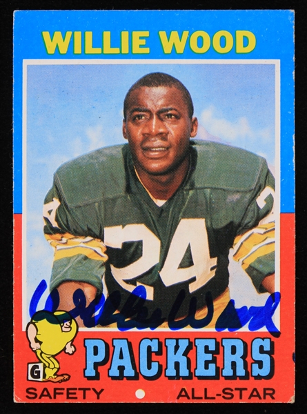 1971 Willie Wood (d.2020) Green Bay Packers Autographed Topps Trading Card #55 (JSA)