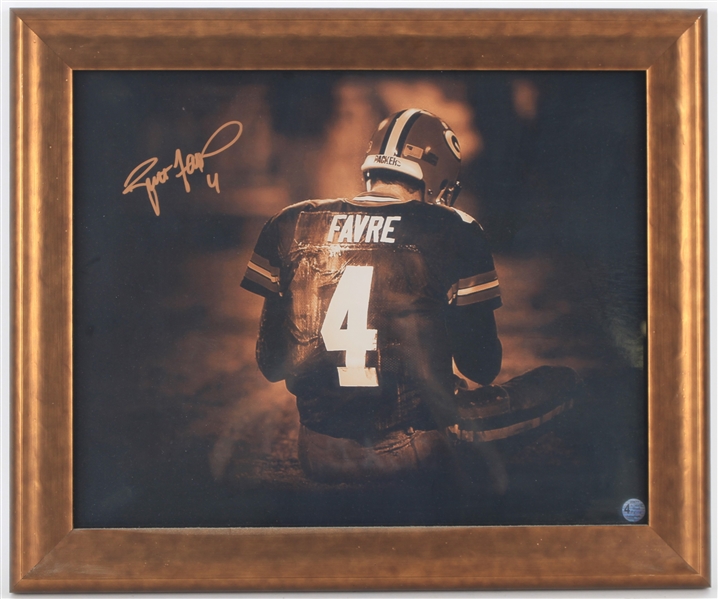 2000s Brett Favre Green Bay Packers Signed 20" x 24" Framed Photo (Favre Hologram/COA)