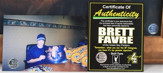 2000's Brett Favre Green Bay Packers Signed 20 x 24 Framed Photo (Favre Hologram/COA)