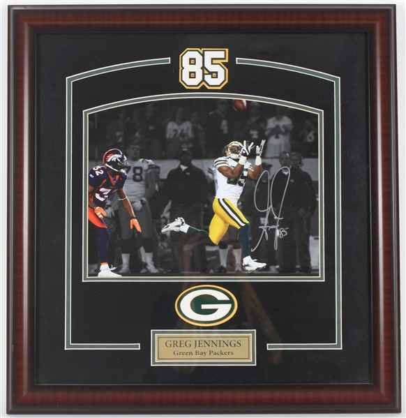 2000s Greg Jennings Green Bay Packers Signed 23" x 24" Framed Photo Display (Player COA)