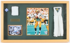1995 Brett Favre Green Bay Packers 15" x 25" Framed MVP Display w/ Signed Game Worn Hand Towel & More (MEARS LOA/Ball Four)