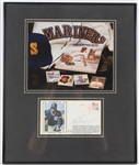 1989 Ken Griffey Jr. Seattle Mariners 14" x 17" Framed Display w/ Signed Father/Son Combo First Day of Issue Envelope (JSA)