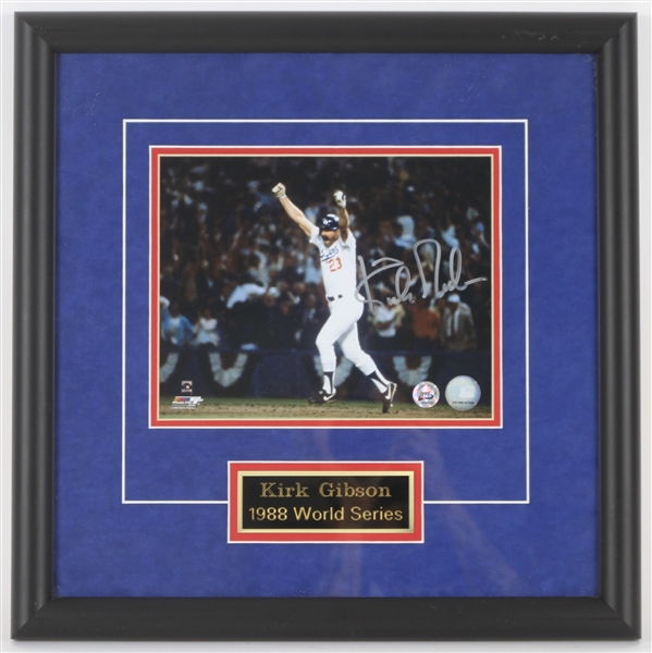 2006 Kirk Gibson Los Angeles Dodgers Signed 18" x 18" Framed Photo (Jeffs Sports)