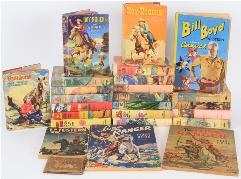 1940s-50s Western Book Collection - Lot of 24 w/ Lone Ranger, Red Ryder, Gene Autry, Roy Rogers & Bill Boyd  