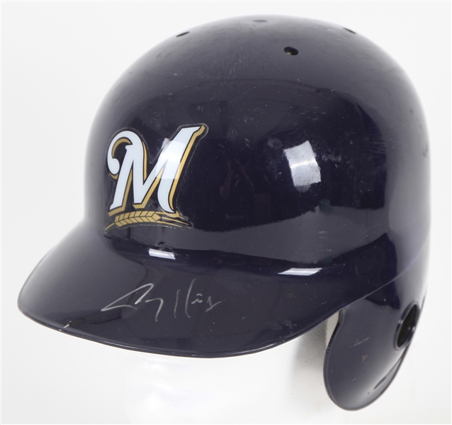 2009 Corey Hart Milwaukee Brewers Signed Game Worn Batting Helmet (MEARS LOA/JSA/MLB Hologram)