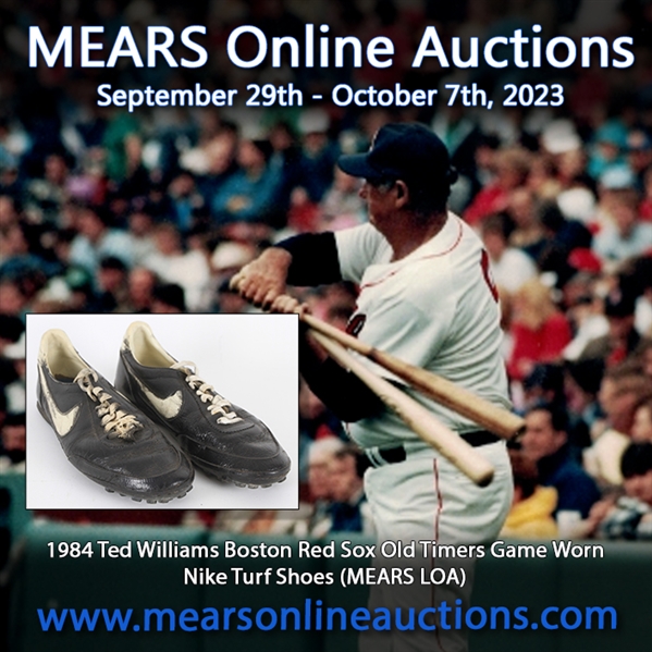1984 Ted Williams Boston Red Sox Old Timers Game Worn Nike Turf Shoes (MEARS LOA)