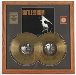 1989 U2 Rattle And Hum 27" x 28" Framed Gold Record Album Display