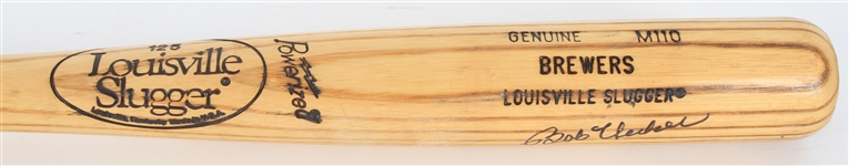 1986 Bob Uecker Milwaukee Brewers Signed Louisville Slugger Professional Model Bat (MEARS LOA/JSA)