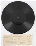 1928 Thomas Edison Signed Edison Botanic Research Corporation Check w/ Edison Diamond Disc Record (Full JSA Letter)