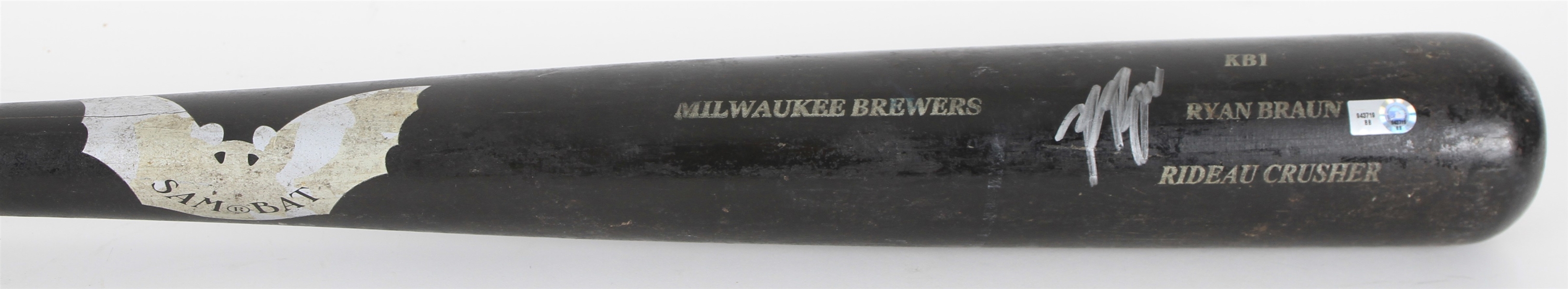 2008 Ryan Braun Milwaukee Brewers Signed SamBat Professional Model Game Used Bat (MEARS A9/JSA/MLB Hologram)