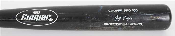 1990-96 Greg Vaughn Milwaukee Brewers Cooper Professional Model Game Used Bat (MEARS LOA)