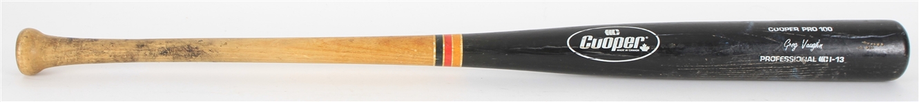 1990-96 Greg Vaughn Milwaukee Brewers Cooper Professional Model Game Used Bat (MEARS LOA)