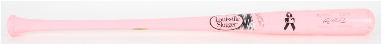 2007-08 Craig Counsell Milwaukee Brewers Lousiville Slugger Professional Model Pink Mother's Day Bat (MEARS A9)