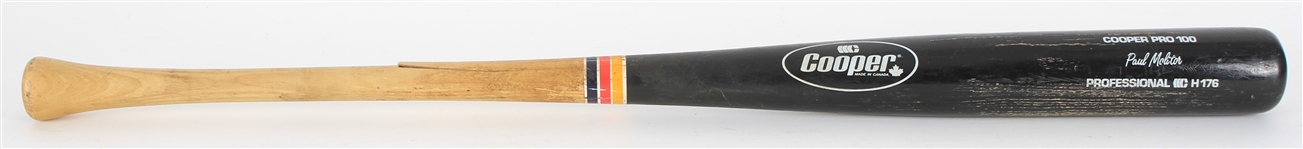1989-92 Paul Molitor Milwaukee Brewers Cooper Professional Model Batting Practice Bat (MEARS LOA)
