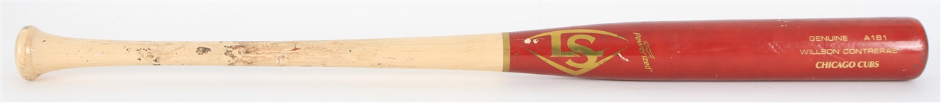 2022 Willson Contreras Chicago Cubs Louisville Slugger Professional Model Game Used Bat (MEARS A6)