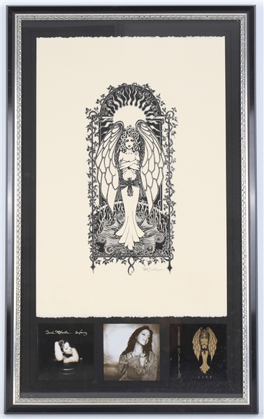 1997 Sarah McLachlan 20" x 33" Framed Display w/ Signed Medusa Angel Print (JSA) 