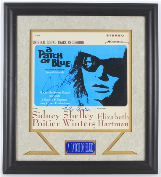 1965 Sidney Poitier Shelley Winters Signed 19" x 21" Framed A Patch of Blue Soundtrack Album (JSA) 