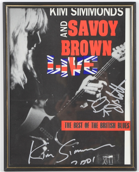 2001 Kim Simmonds Dennis Cotton Signed 11" x 14" Savoy Brown Tour Poster (JSA) 