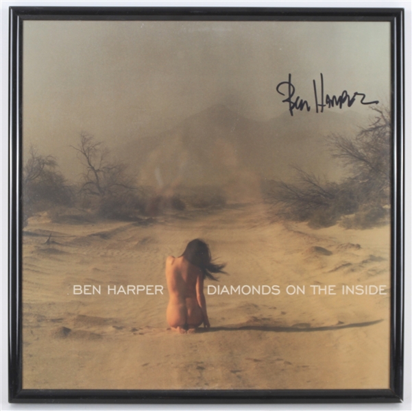 2003 Ben Harper Signed 13" x 13" Framed Diamonds On The Inside Record Album (JSA)