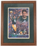 1997 Brett Favre Green Bay Packers Heart of Gold II Signed 30x39 Framed Andy Goralski Print (JSA)