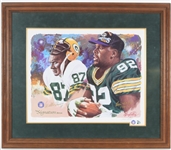 1997 Willie Davis & Reggie White Green Bay Packers Signed 33x39 Framed Print (JSA)