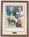 1991 Paul Hornung, Jim Taylor, Bart Starr "Titletown Trio" Signed 29x38 Framed Print (JSA)
